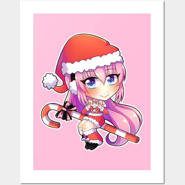 VOCALOID Megurine Luka Chibi Christmas version Wall Art by Nadi-chan16